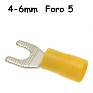 Capicorda a Forcella Giallo 4-6mm Foro 5